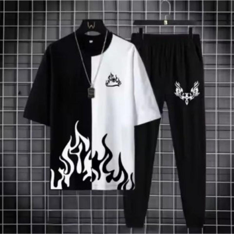 2 Pcs Men’s Polyester Printed Track Suit
