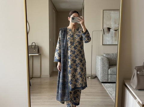 3 PCS Lawn Shirt with Trouser & Dupatta