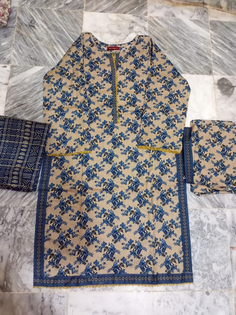 3 PCS Lawn Shirt with Trouser & Dupatta