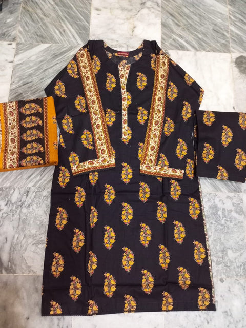 3 PCS Lawn Suit with Trouser & Dupatta