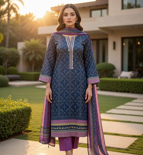 3 PCS Premiuim Khaddar Shirt with Trouser & Dupatta