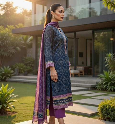 3 PCS Premiuim Khaddar Shirt with Trouser & Dupatta
