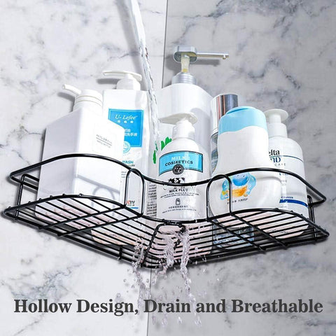 Durable Black PVC Toilet Organizer Rack - 2 Pcs for Efficient Bathroom Storage