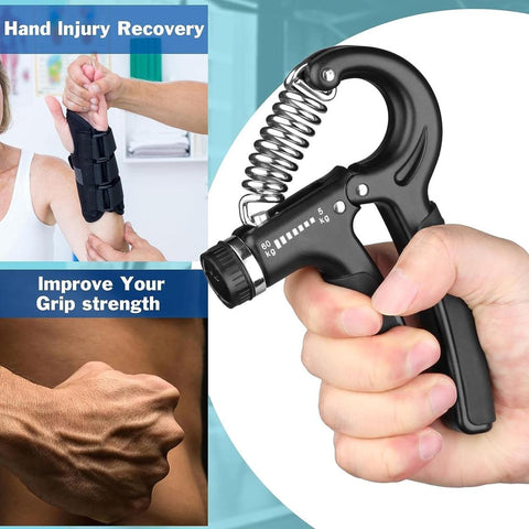 Adjustable Hand Grip Power Exerciser – Forearm &amp; Wrist Strengthener (60 kg)