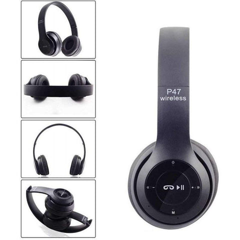 P47 Wireless Stereo Headphones – Black