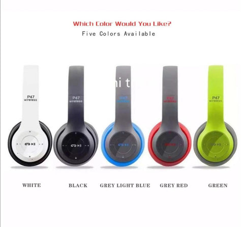 P47 Wireless Stereo Headphones – Black