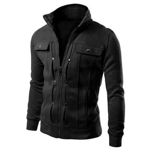 1 Pc Men’s Fleece Plain Jacket – Mexican Style – Black