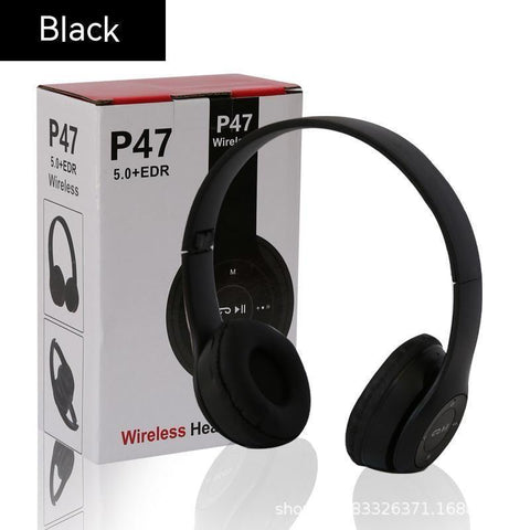 Wireless Stereo Headphones – Black (P47)