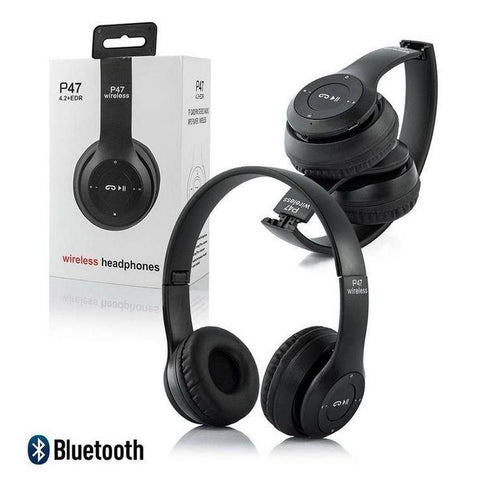Wireless Stereo Headphones – Black (P47)