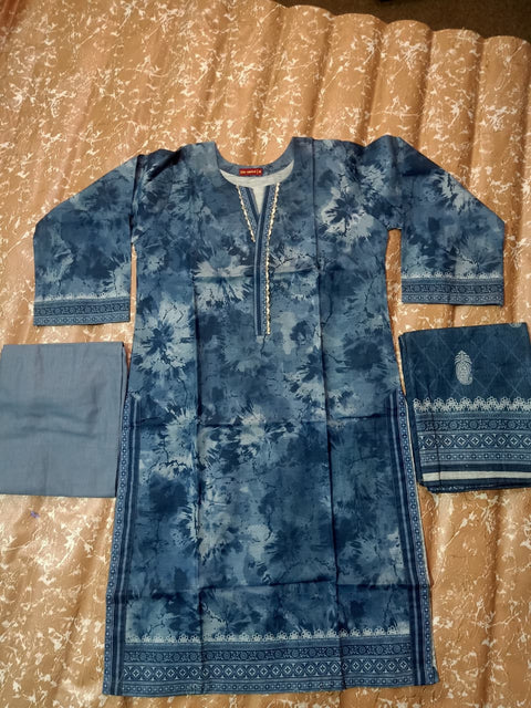 3PCS Suit Khaddar Premium Shirt with Trouser & Dupatta