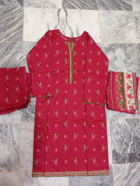 3 PCS Bin Saeed Khaddar Shirt with Trouser & Dupatta