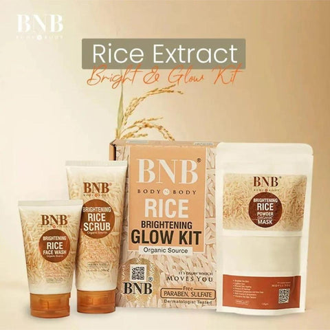 Skin Brightening Rice Facial Kit – Whitening &amp; Exfoliating 3-in-1 Set