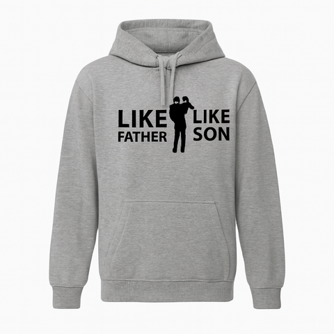 Full Grey Hoodie Father And Son Printed For Men And Boys
