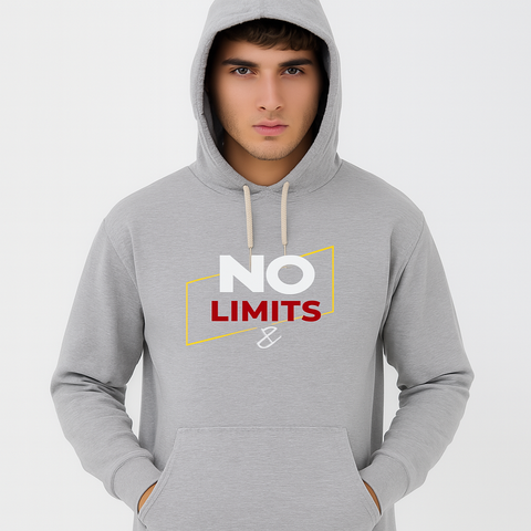 No Limits Grey Hoodie – Premium for Men & Boys | Stylish, Comfortable & Casual Wear