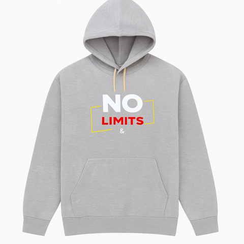 No Limits Grey Hoodie – Premium for Men & Boys | Stylish, Comfortable & Casual Wear