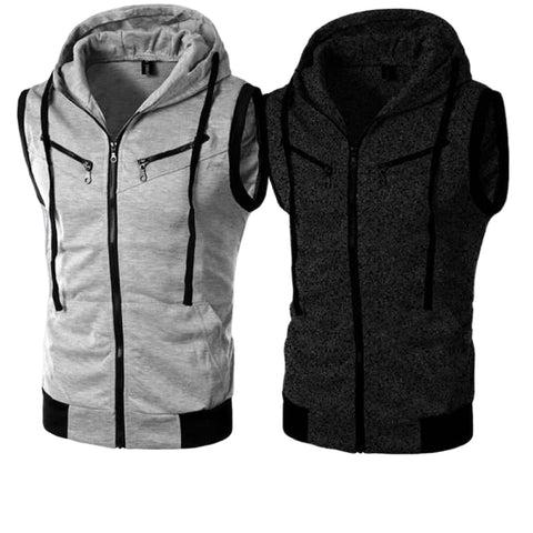 Pack of 2 Jaqueta Sleeveless Zipper Hoodies – Jet Collection (L)